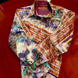 Robert Graham Limited Edition Shirt, 2X, multi color, button down long sleeve.